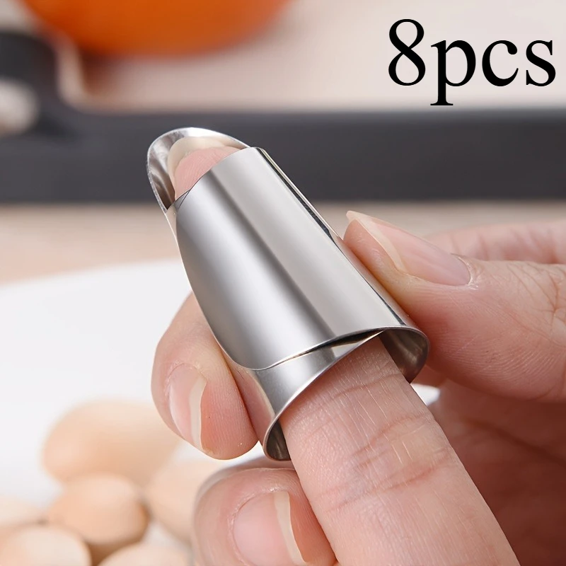 8pcs Planting Supplies & Tools Set: Peeling Armor, Finger Picking Device, Vegetable Cutter, Hand Guard, Iron Nail Sheller