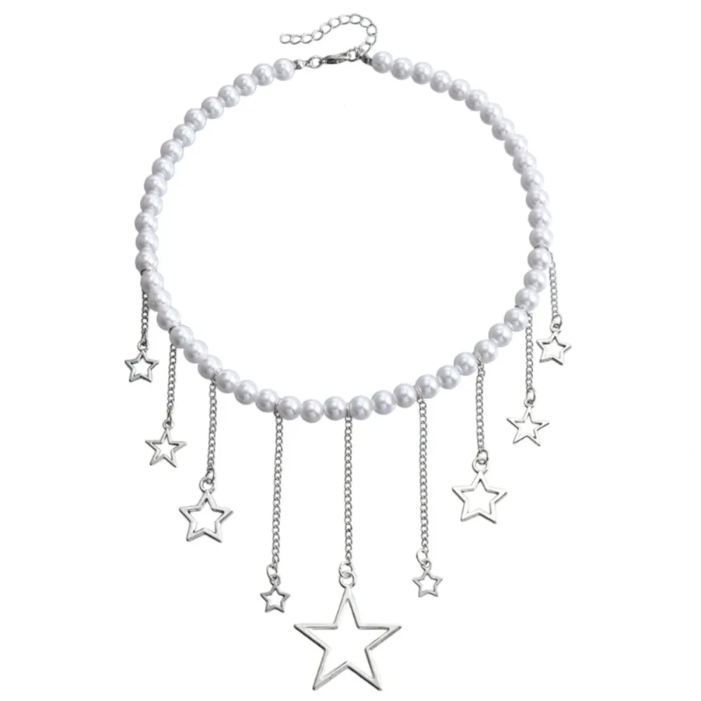 Imitation Pearls Imitation Pearls Necklace Sweet Neckchain Cross Star Diamond Necklace Cool Elegant