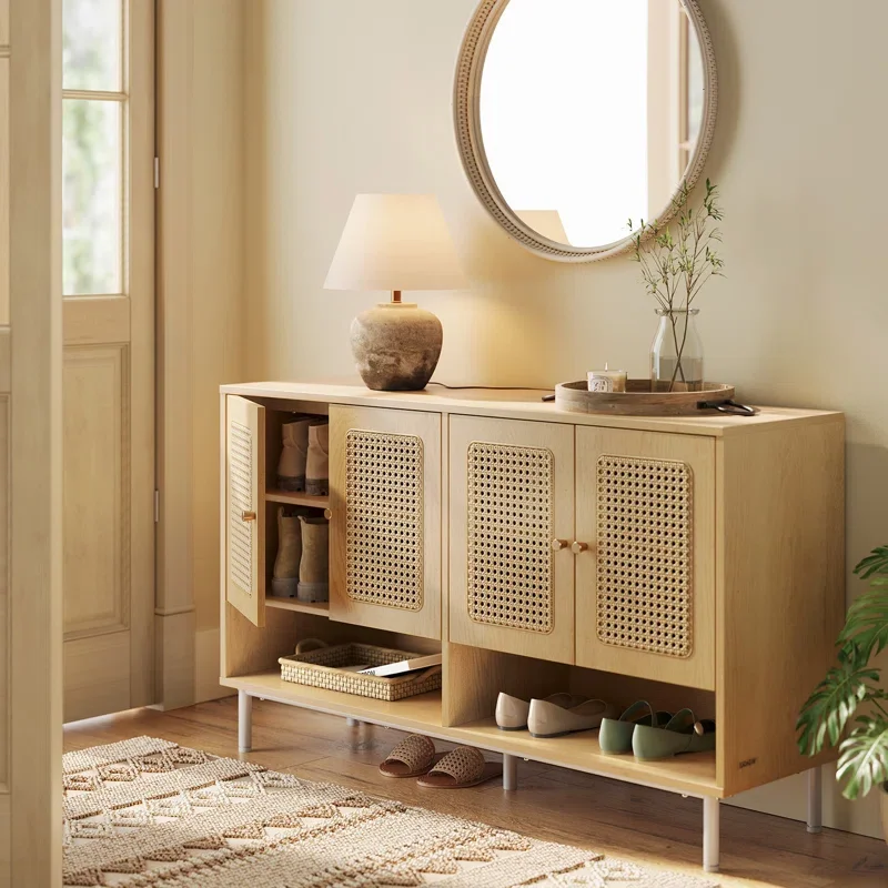 

Home Furniture 2 Doors Living Room Storage Cabinet Natural Wooden Shoe Cabinet Dining Room Sideboard Cabinet
