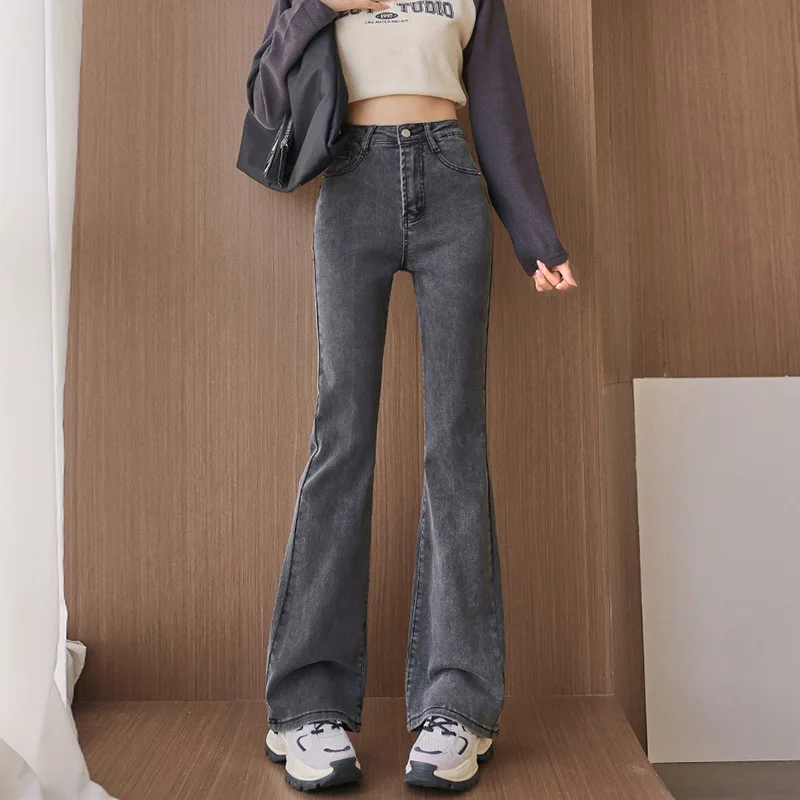 

High Waist Micro Flared Jeans Women's 2023 Autumn Winter Ladies Trousers Slouchy Jeans Woman Cargo Boyfriend Jeans for Women