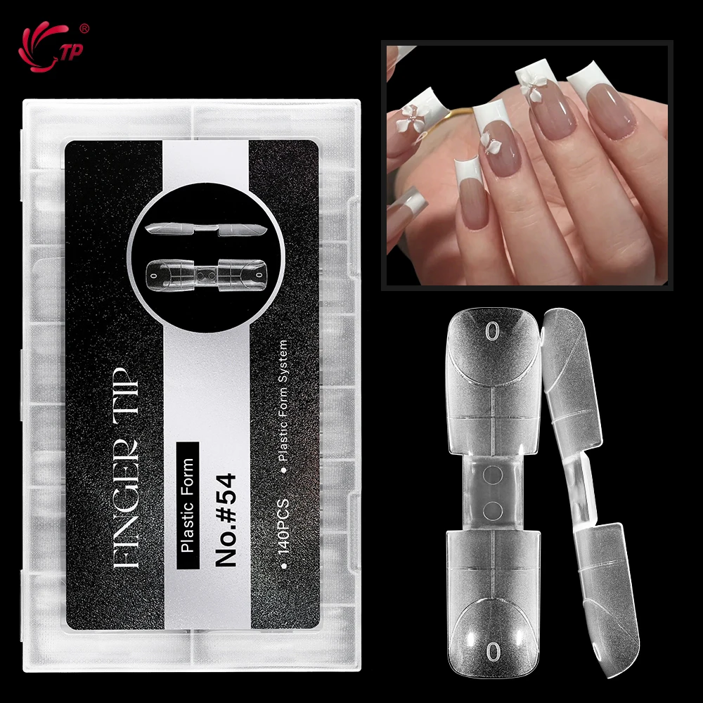 TP Matte Dual Forms Nail Molds 140Pcs Double-Sided Nail Extension System Tips Square Coffin Almond Oval Acrylic Nail Upper Forms