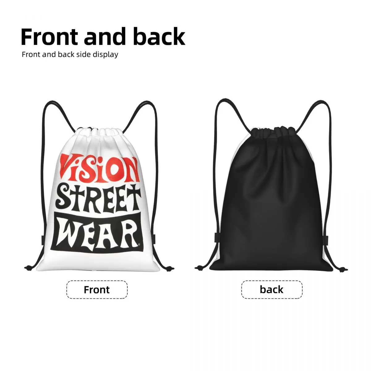 Mochila de cordão personalizada para homens e mulheres, Sports Gym Bag, Cool Vision, Street Wear, Treinamento