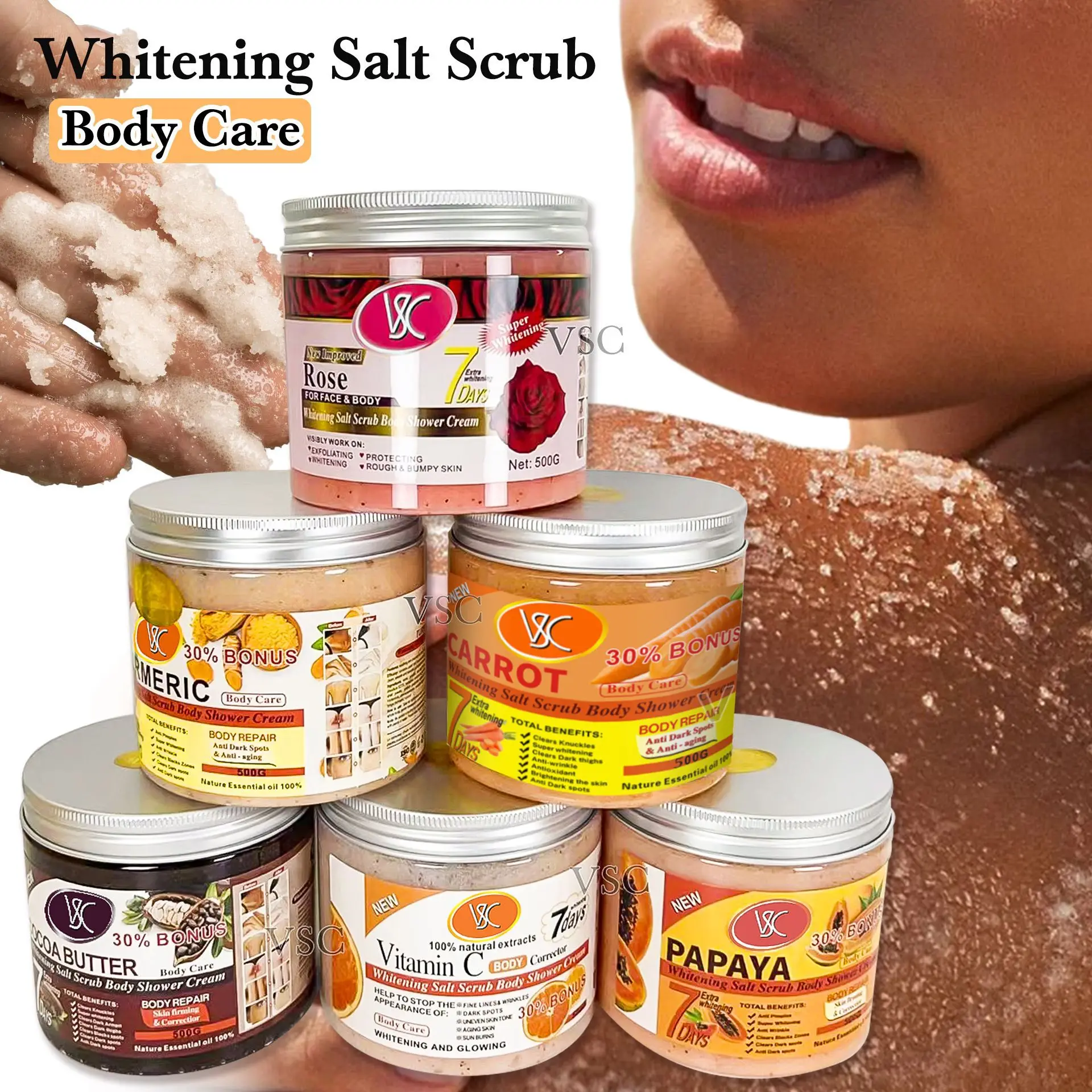 Turmeric Scrub Whole Body Bath Salt Exfoliating Rejuvenating Skin Brightening Skin Removing Chicken Skin Soaking Bath Wet Salt