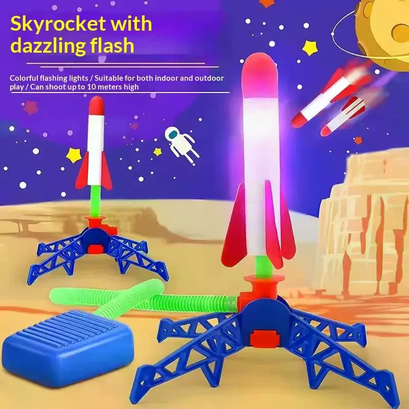 Flying Rocket Launch Cannon Foot Stepping Soaring Rocket Foot Stepping Toy Outdoor Flying Cannon Foot Stepping Children's Toy