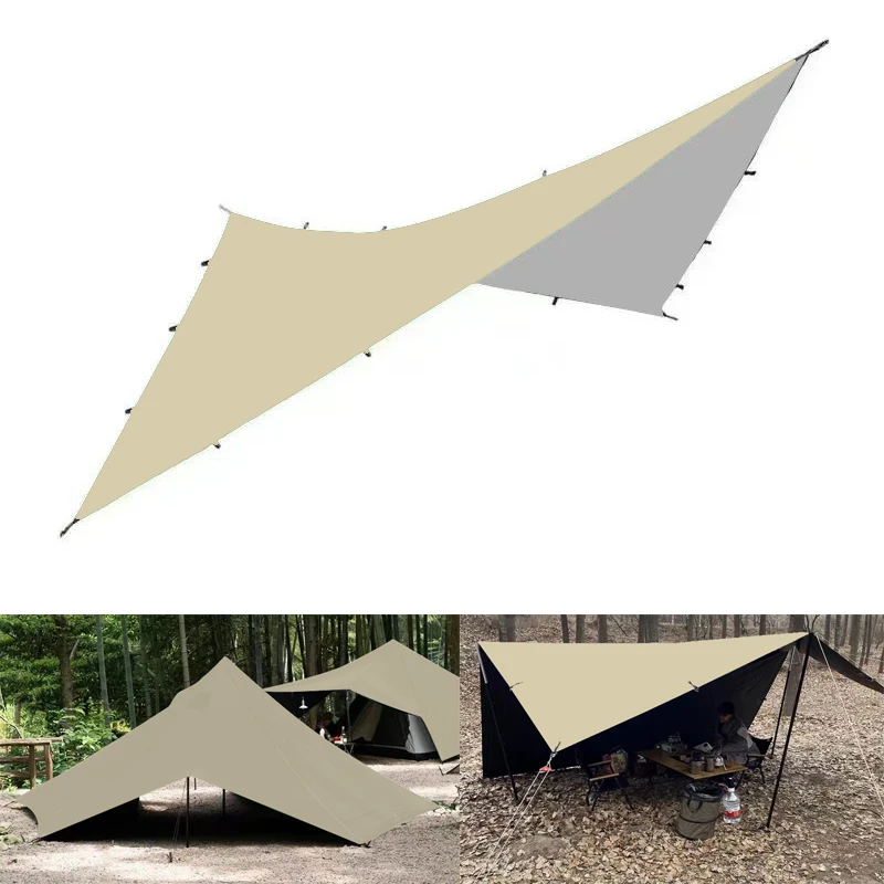 19 Hängematten: Reines Grün, Olivgrün, grünes wasserdichtes Vordach, geeignet für Installation und multifunktionales Outdoor-Camping und – Detail 11