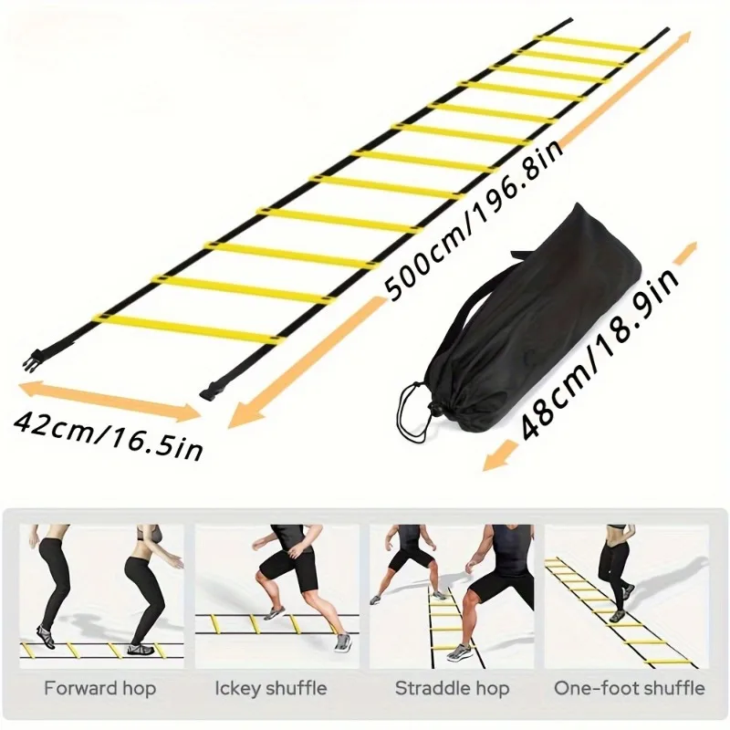 Speed Training Agility Ladder With Nylon Strap - Improve Footwork, Speed, And Coordination For Football And Fitness Training