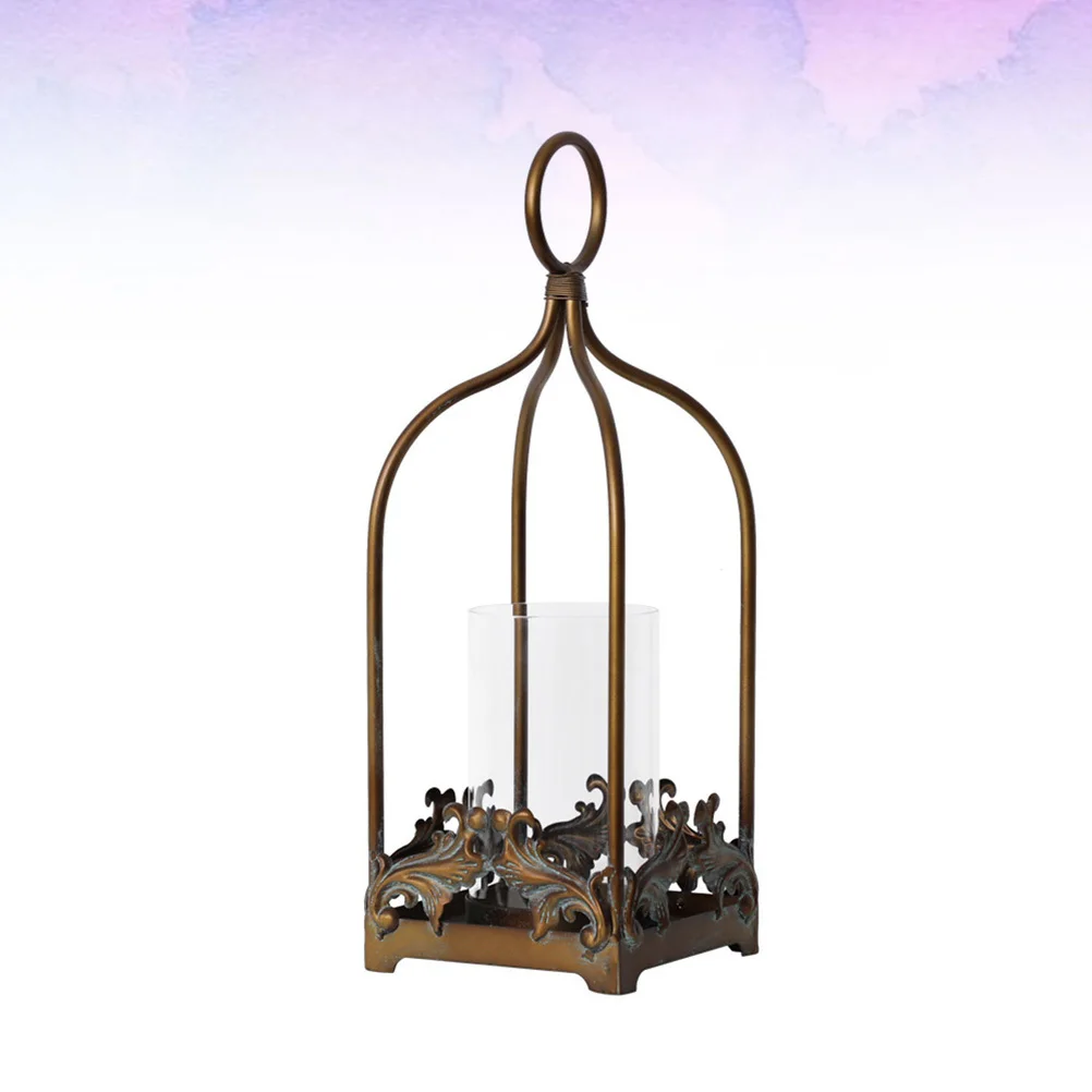 

1Pcs Iron Art Holder Vintage Bronze 12x12x32.5cm Unique Candlestick for Restaurant Hotel Home Decor Iron Art Stick