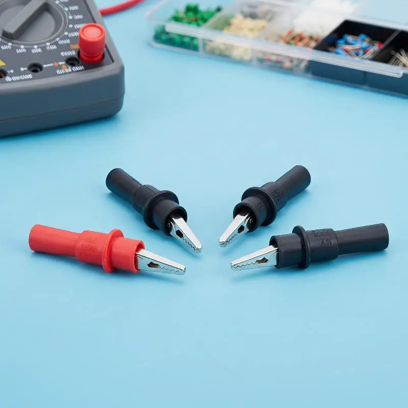 Supply 4Pcs Insulated Metal Alligator Clamp Multimeter Test Probe Clip Safe Firm Clips For Electrical Testing Measurement Work