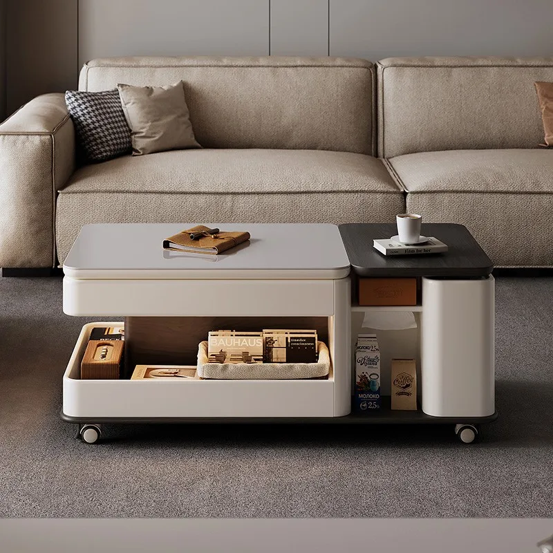 For Movable lifting rock slab coffee table Modern simple small apartment Advanced multi-functional side Living room Home
