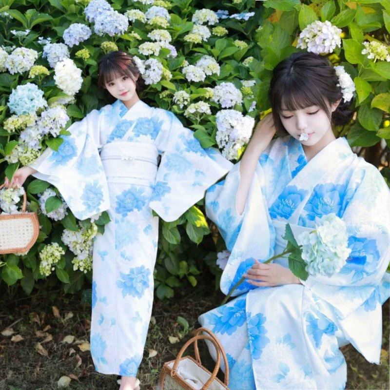 

Халат юката в японском стиле, женский хаори с цветочным принтом, японская униформа, платье-кимоно для девочек Божественная Сакура, костюм для косплея, новинка 2023 года