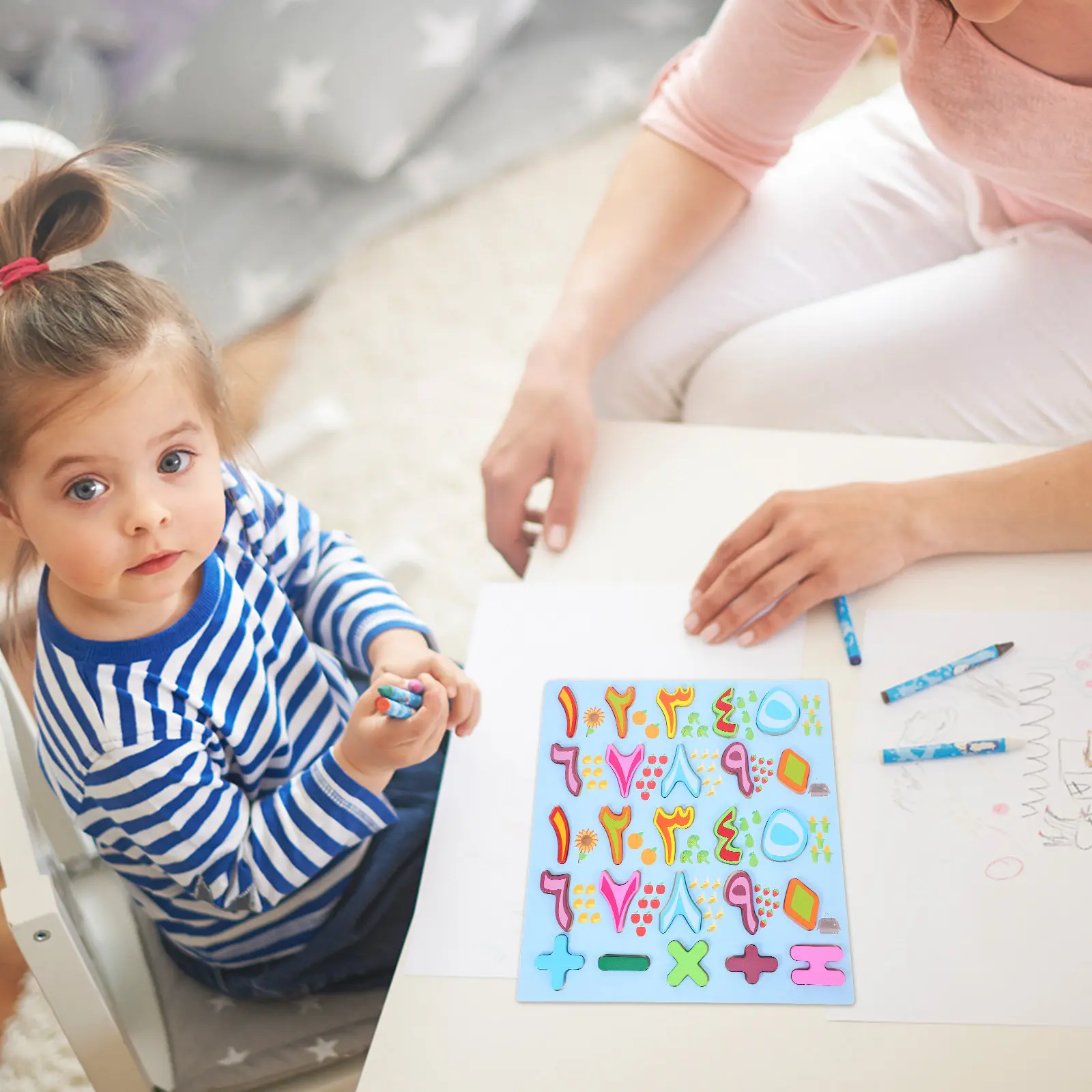 Wooden Arabic Letters Puzzle Learning Board Early Education Montessori Cognitive Matching Shape Recognition Game for Toddlers