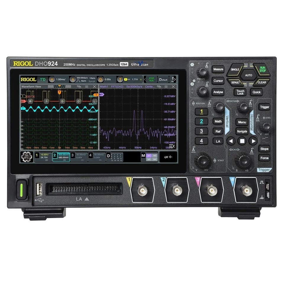 RIGOL DHO924 250MHz Digital Oscilloscope with 12-bit Vertical Resolution 1.25 GSa/s Sample Rate and 4 Analog Channels