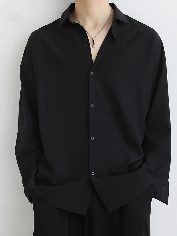 

Long Sve arp Воротник Чистый Цвет Мужская повседневная одежда свободного покроя молодежная мода Китайский брендл Продукт Летняя одежда