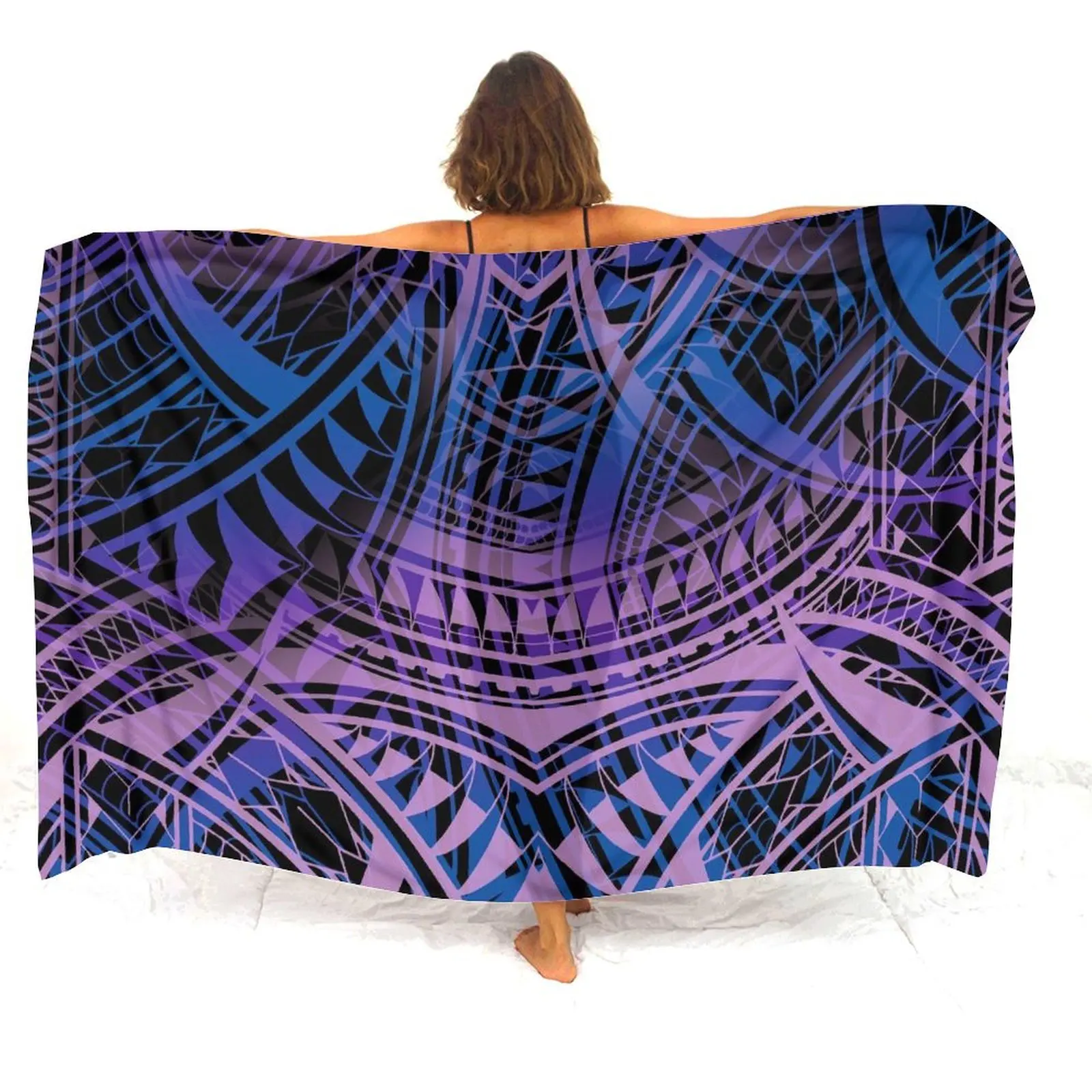 

Polynesian-Style Pattern Sarong Sarong Skirt Multi-Sized Sarong Scarf Windproof Cape Customizable Sarong Apron