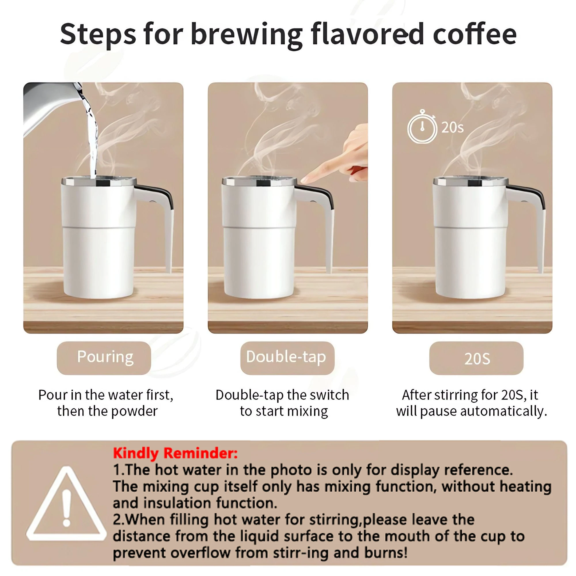 380ML Electric Coffee Self Mixing Mug IP67 Waterproof Coffee Stirring Mug USB Charging Digital Display Automatic Magnetic Cup image 5