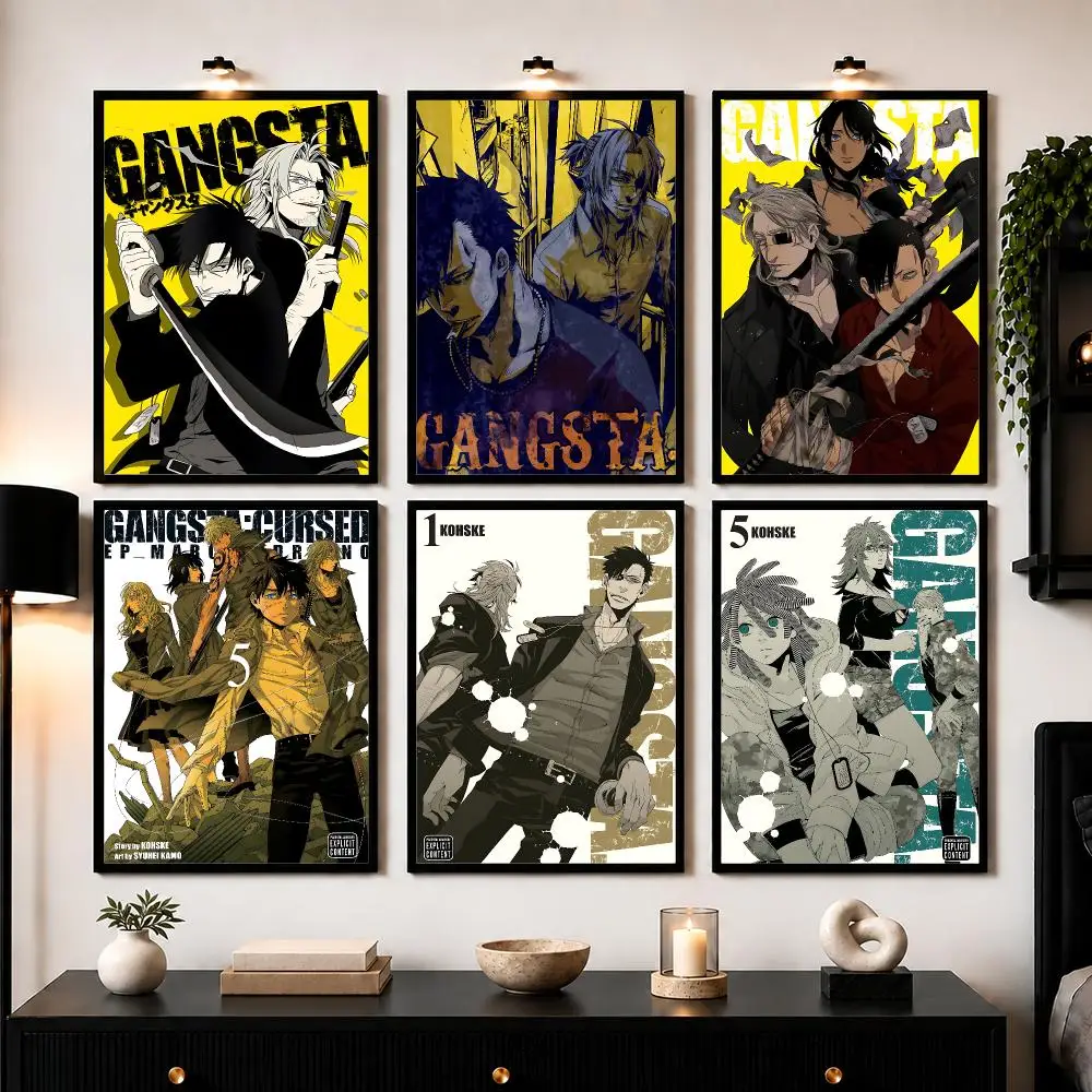 Classic Japanese Anime G-Gangsta Poster Wall Art Print Sticker for Bedroom Living Room Dorm Office Modern Home Decor