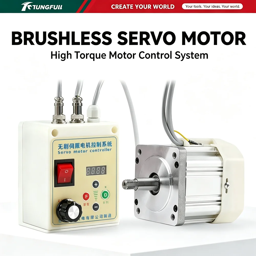Brushless Servo Motor Kit High Torque Speed Control Digital Display Servo Controller Industrial Automation Motor System