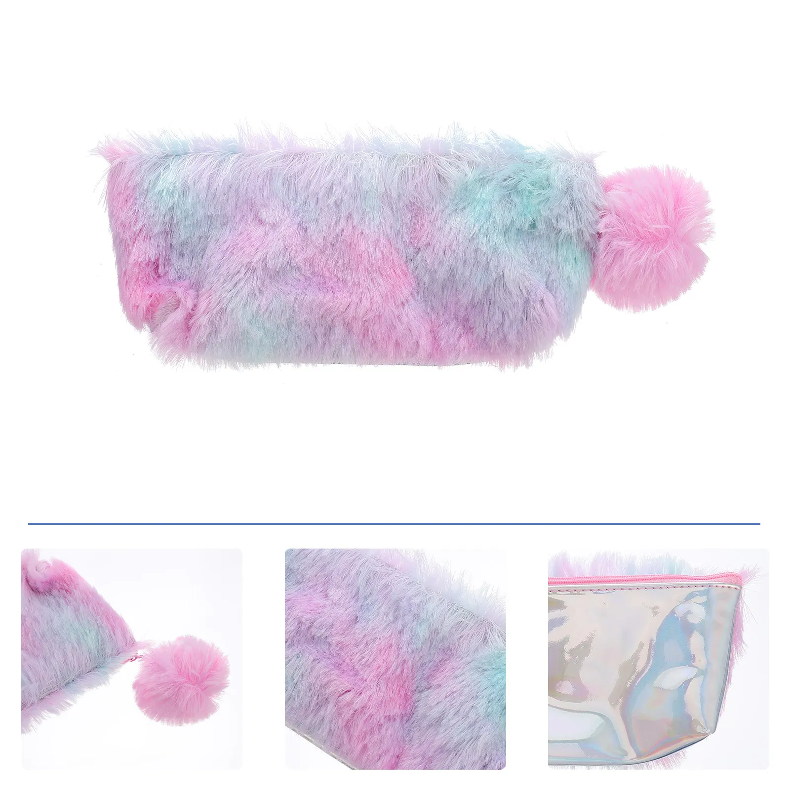 1Pcs Vibrant Soft Texture Pencil Bag Student Stationery Case Wide Opening Design Holds Pens Pencils Erasers Rulers Cosmetics
