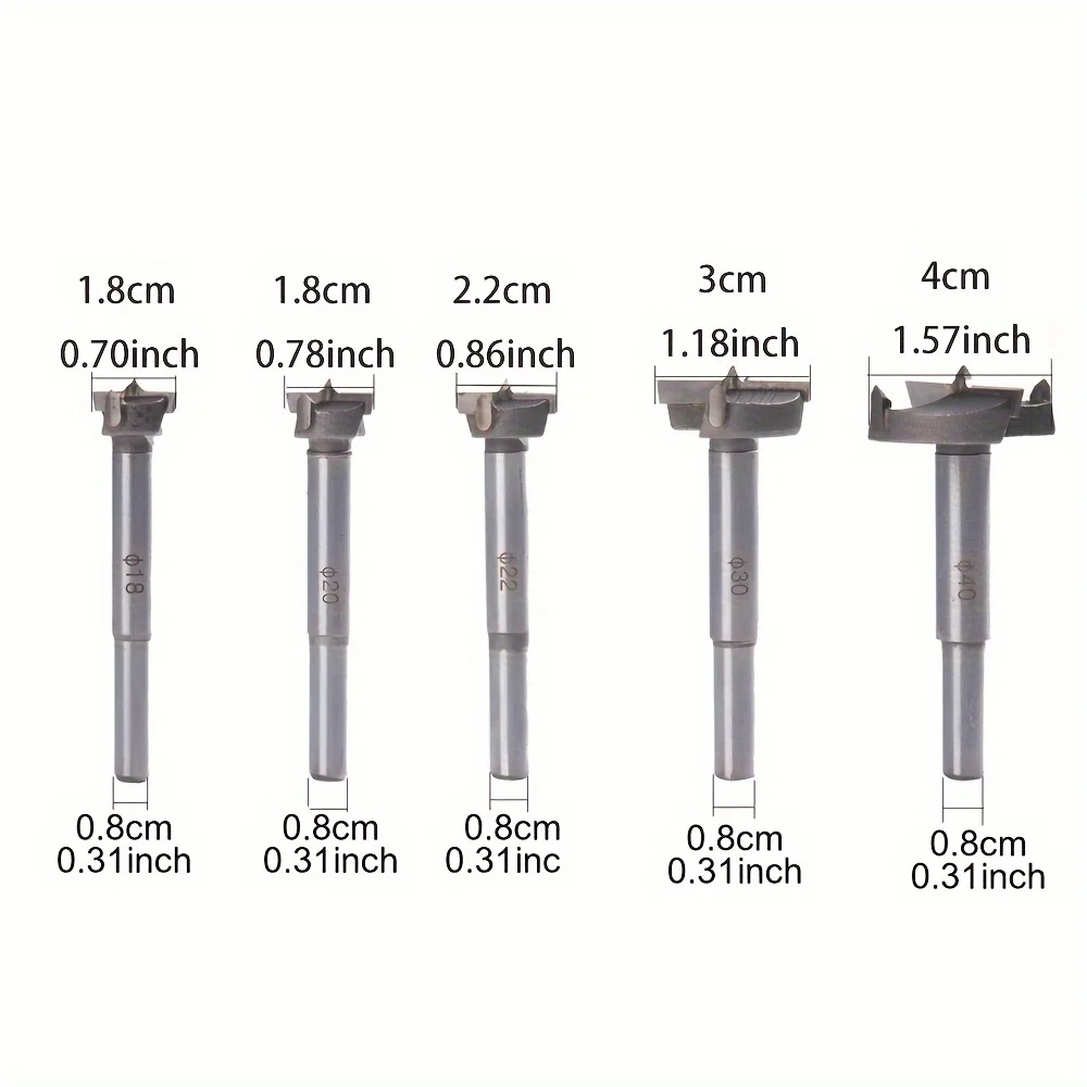 TORGWIN 18-80MM Carbide Hinge Hole Drill Bit Woodworking Hole Opener Positioning Drilling Flat Wing Drill Hinge Reamer 1Pcs