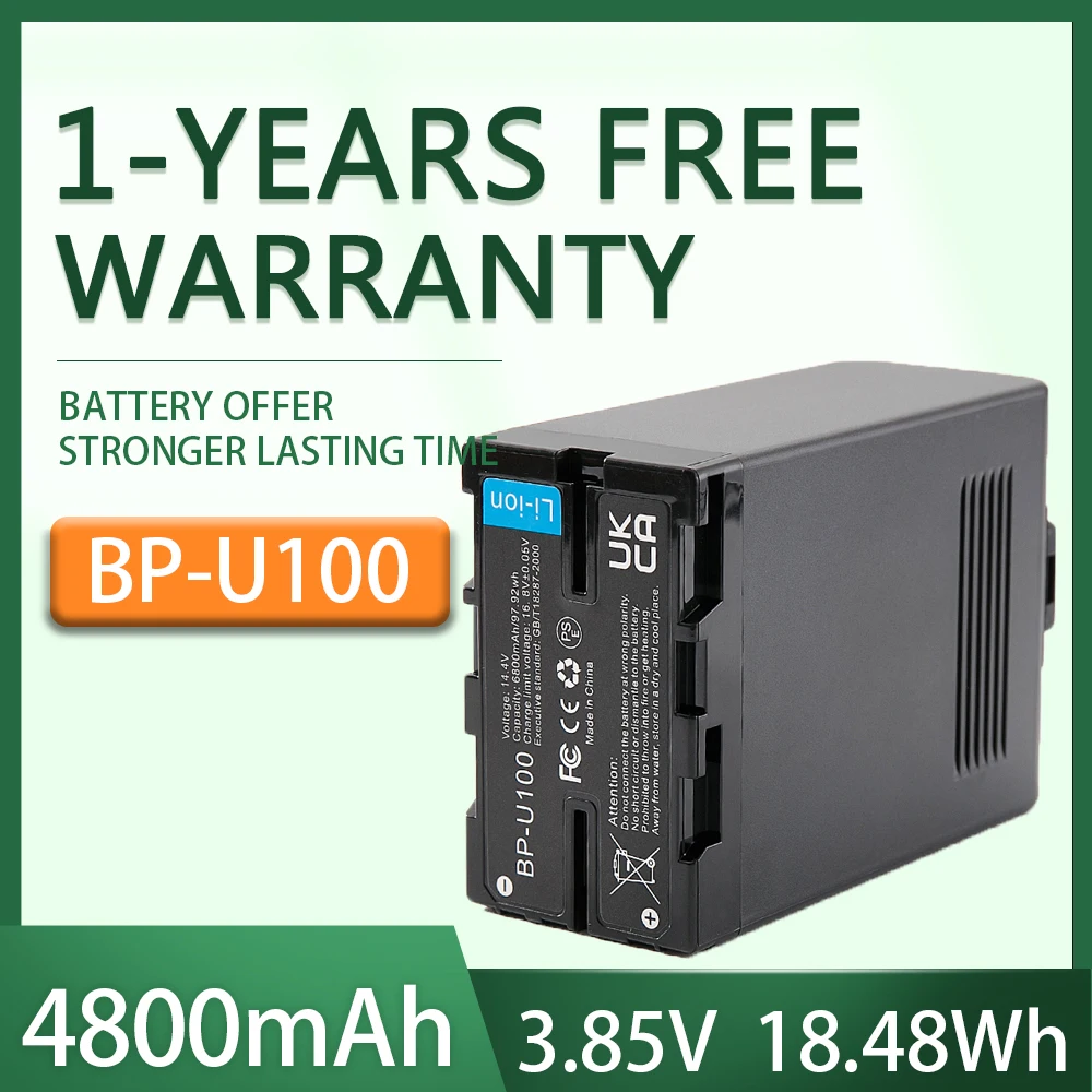 BP-U100 battery for Sony camera EX260 EX280 Z280 FS5 7 FX6 Z190 EX1R EX200 BP-U30 U60 U70 U90 with D-TAP charger