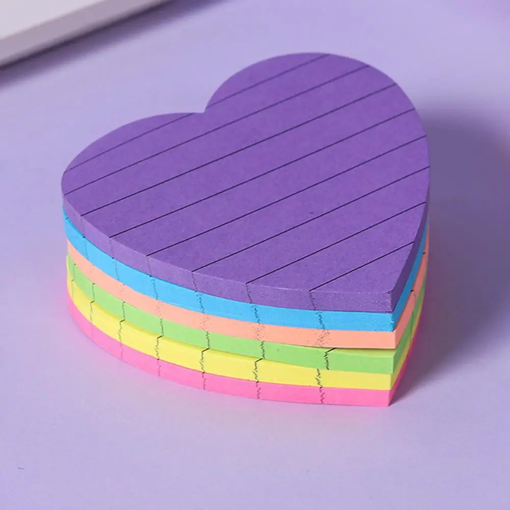ชุดกระดาษโน้ตรูปหัวใจ8สีสำหรับสำนักงานบ้านอุปกรณ์การเรียน