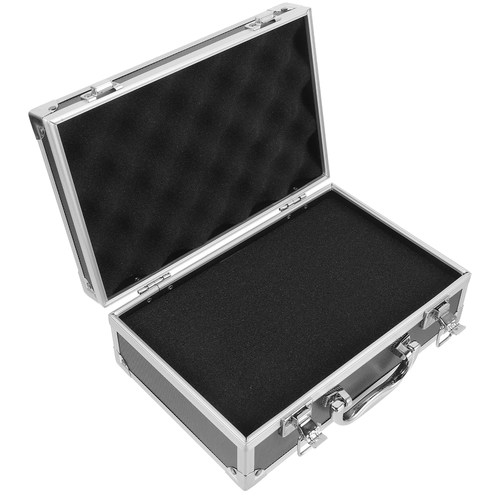 Алюминиевый ящик для инструментов 25,5x16,5x9,5 см, органайзер для хранения черной губки, ручной чемодан, дорожный чемодан, легкий компактный ящик для инструментов