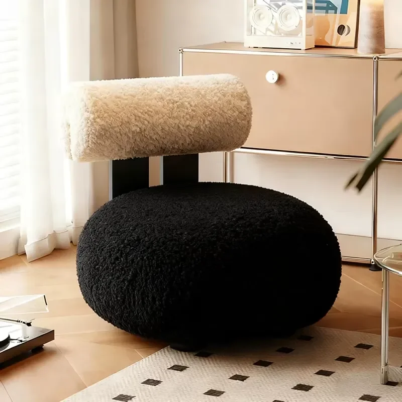 for Swivel Wheel Small Stool Silent Household Pulley Stools Living Room Shoe Changing Low Bench Backrest Chair Hallway