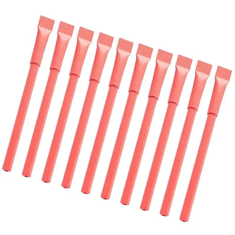 62KA 10PCS Paper Point Pens ، كتابة سلسة ، تجفيف سريع للتجفيف القابل لإعادة التدوير قلم حبر أنبوب الورق للطلاب للطلاب