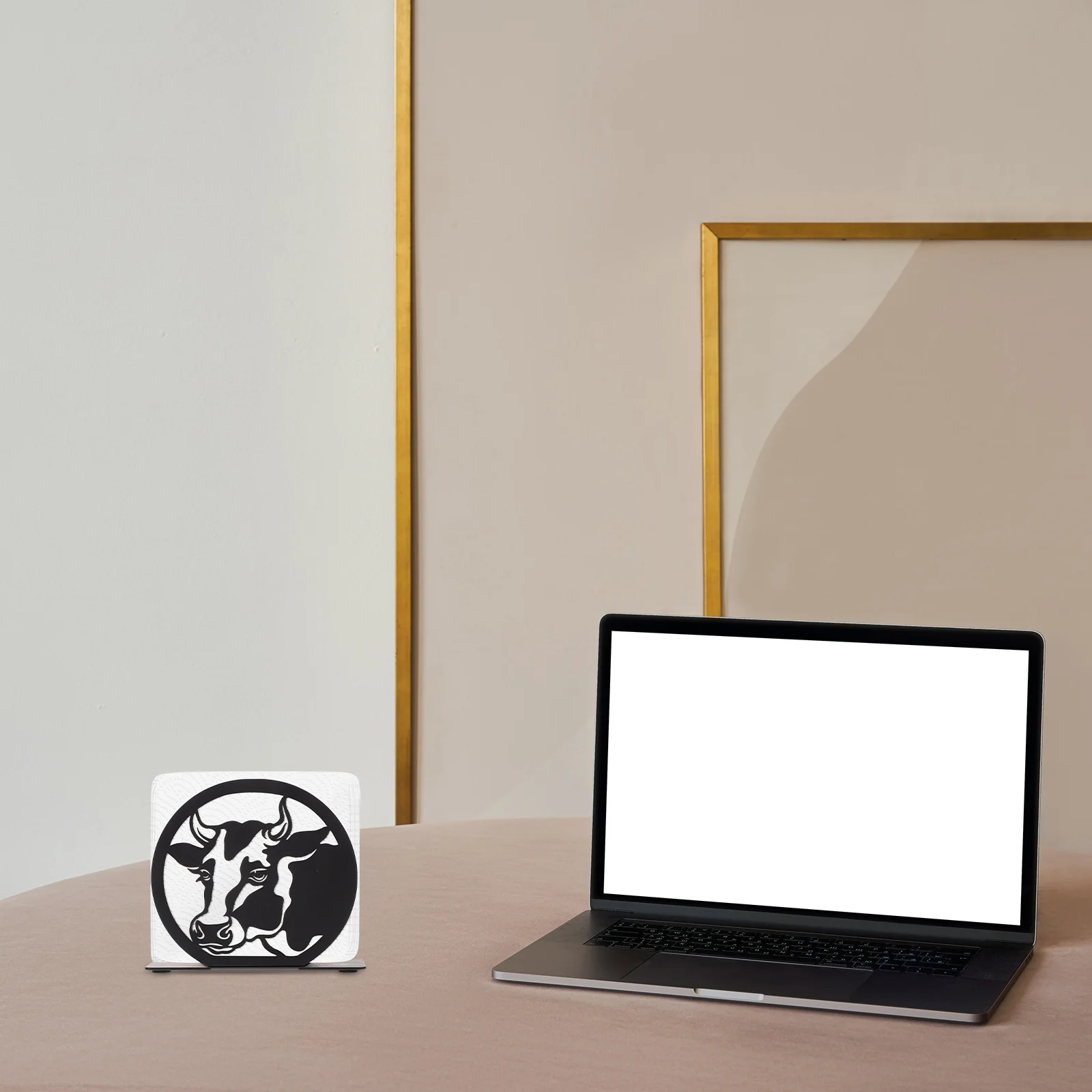 

1pc Modern Paper Towel Holder Simple Design Smooth Lines Tissue Stand For Kitchen Hotel Desktop Animal Napkin Rack