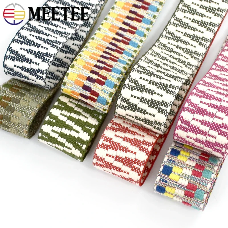 3/5Y 38/50mm Jacquard Webbing Tape Ethnic Polyester Ribbon Canvas Bag Strap Clothes Decoration Lace Band Sewing Bias Material