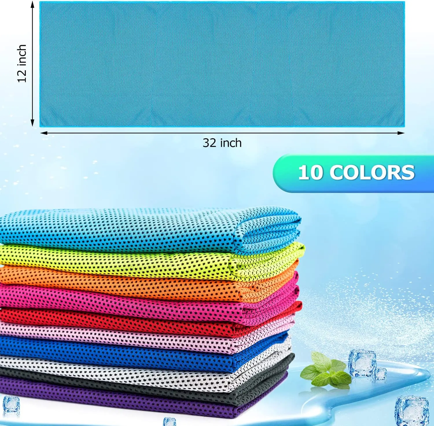 Serviette rafraîchissante en microcarence pour entraînement, serviette de glace pour le cou, serviette douce et respirante, serviette fraîche pour