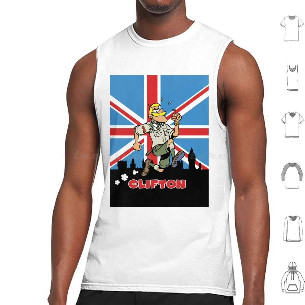 Clifton Tank Tops Print Cotton Retro Vintage Nostalgic 60 70 80 Comic Cartoon French France Belgium Belgian Strip