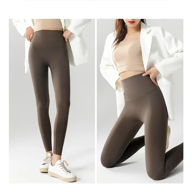 Autumn Winter High Waist Shark Leggings Women's Seamless Fleece Warm Leggings Slim Thin Casual Sports Fitness Leggings