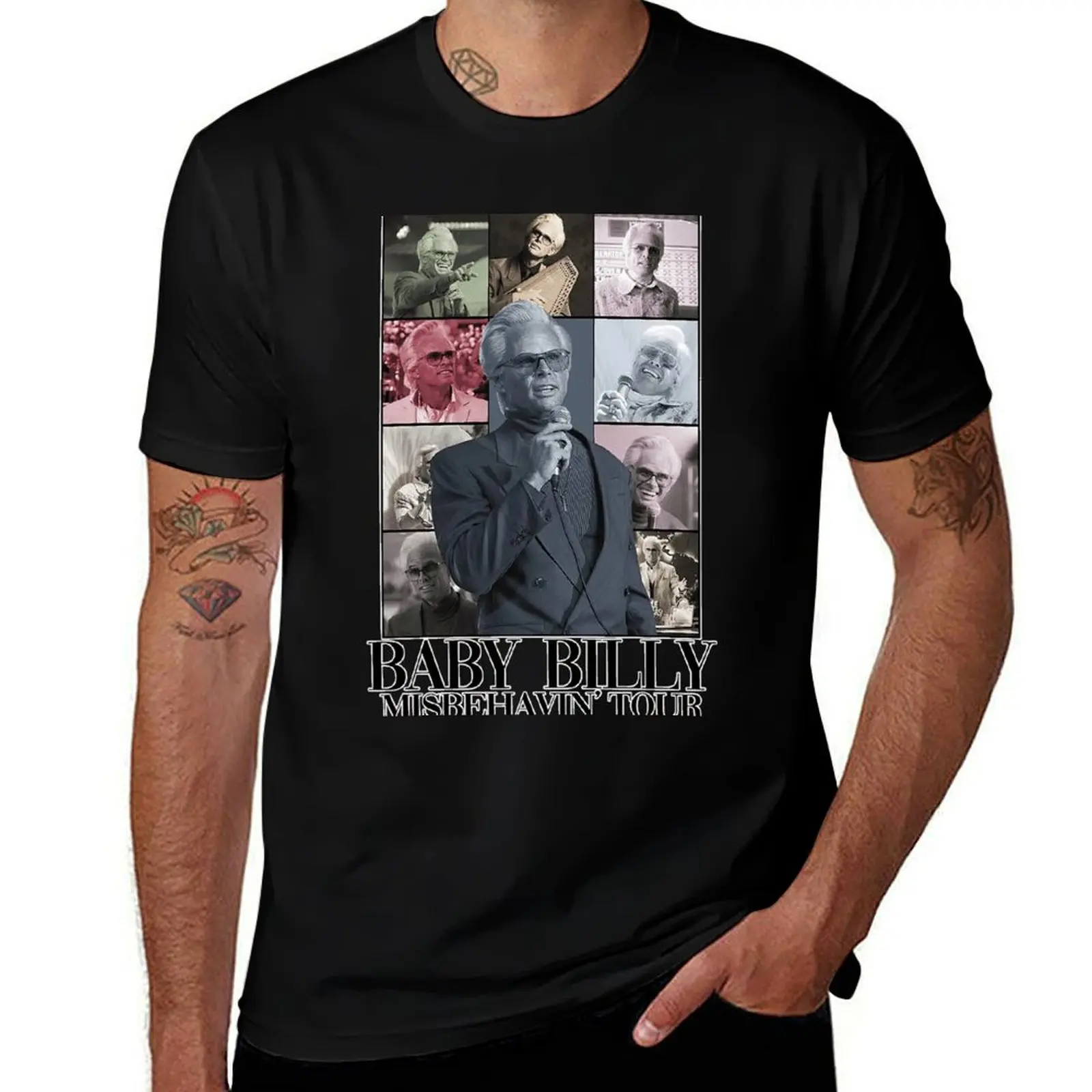 Uncle Baby Billy Misbehavin Tour T-Shirt Work Basic Short Sleeve Top T-Shirt