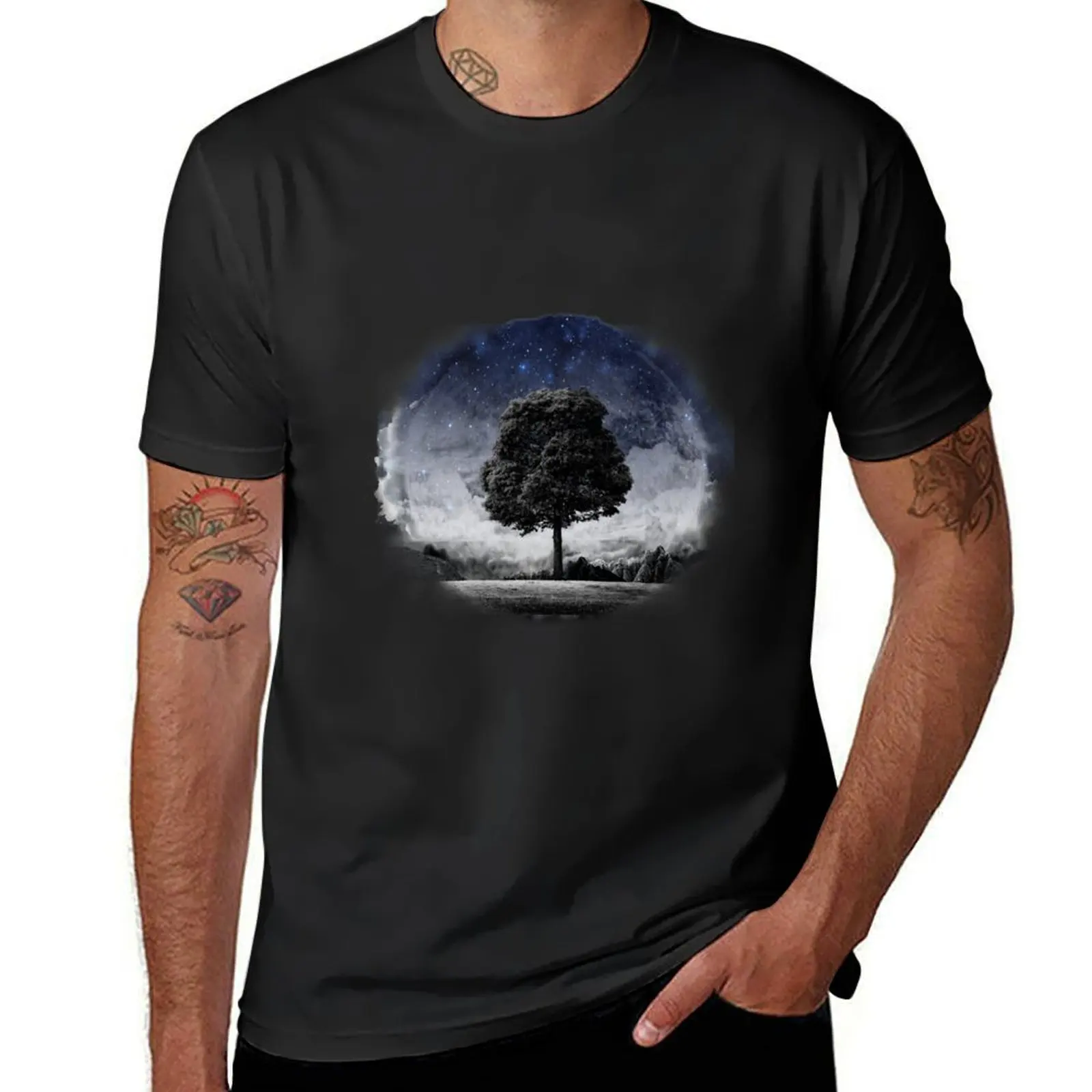 black sun in the space T-Shirt oversized tees kawaii clothes mens graphic t-shirts hip hop