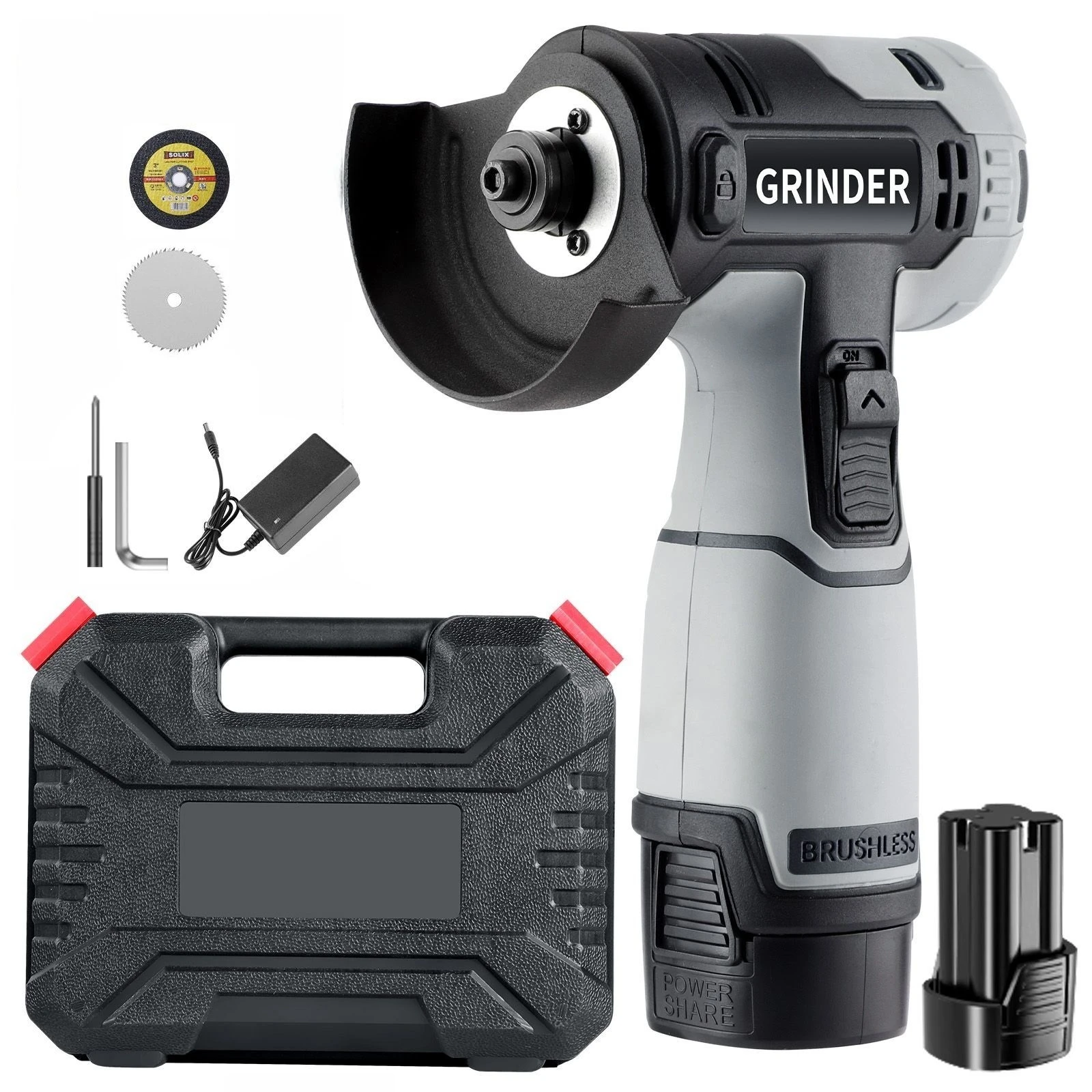 

New Brushless Mini Angle Grinder Portable Lithium Battery Portable Small Polishing Grinding Cutting Machine Household Power Tool