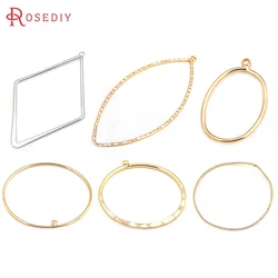 18K Gold Color Brass Round Oval Charms Pendants High Quality Diy Jewelry Making Supplies Necklace Earrings Accessories for Women
