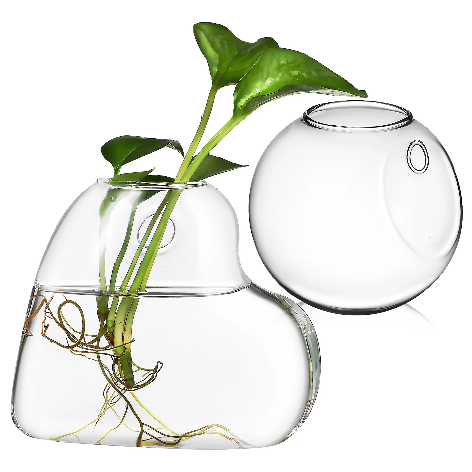 2 قطعة مزارعي الحائط الزجاجي نباتات داخلية محطة انتشار معلقة شكل قلب واضح سهل التركيب لهجة المعيشة