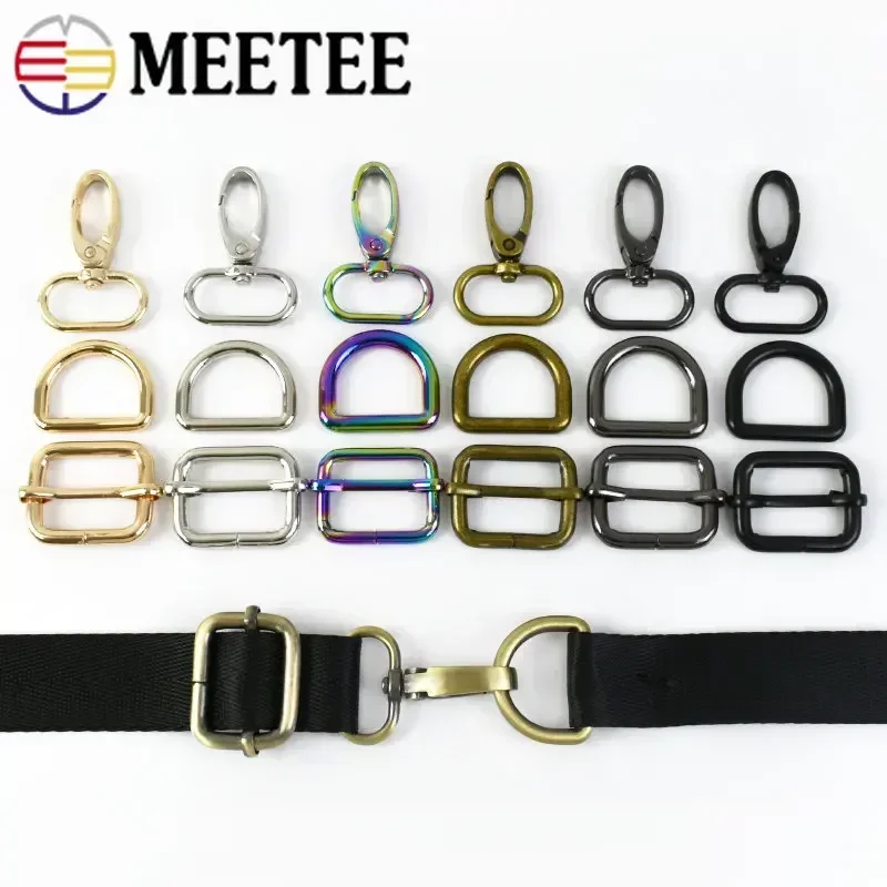 

2/5Sets 20-38mm Bag Metal Swivel Lobster Clasps Strap Adjust Connect Buckle D Ring Carabiner Webbing Hook Hardware Accessories