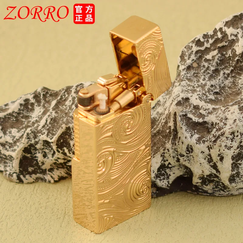 ZORRO Kerosen Lighter 728 Side Slip Short Starry Sky Vintage Oil Engine Cool Men's Fire Engine Gadgets for Men Lighters Smoking