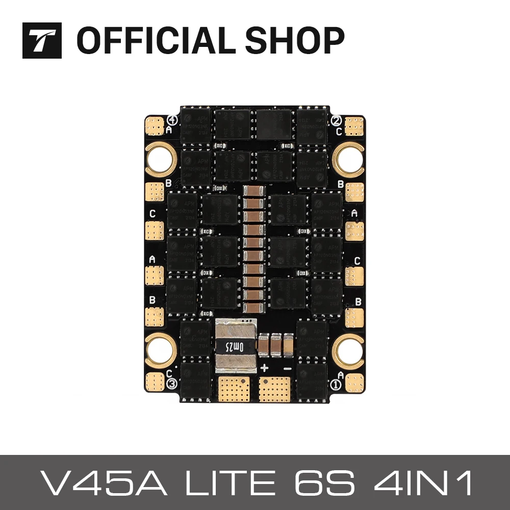 T-Motor V45A LITE 6S 4IN1 ESC, Lighter Weight, Electronic Speed Control for FPV RC Racing Drone Motor…