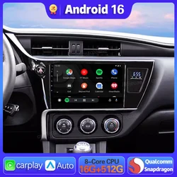 Android 16 Car Radio For Toyota Corolla Auris 2017 2018 Carplay Auto GPS Navigation DSP Head Unit BT Video Player 2 Din Stereo