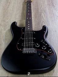 New Arrival!!!!!! Magic Matte Black ST Electric Guitar, Solid Mahogany Body ,Roswood Fretboard,