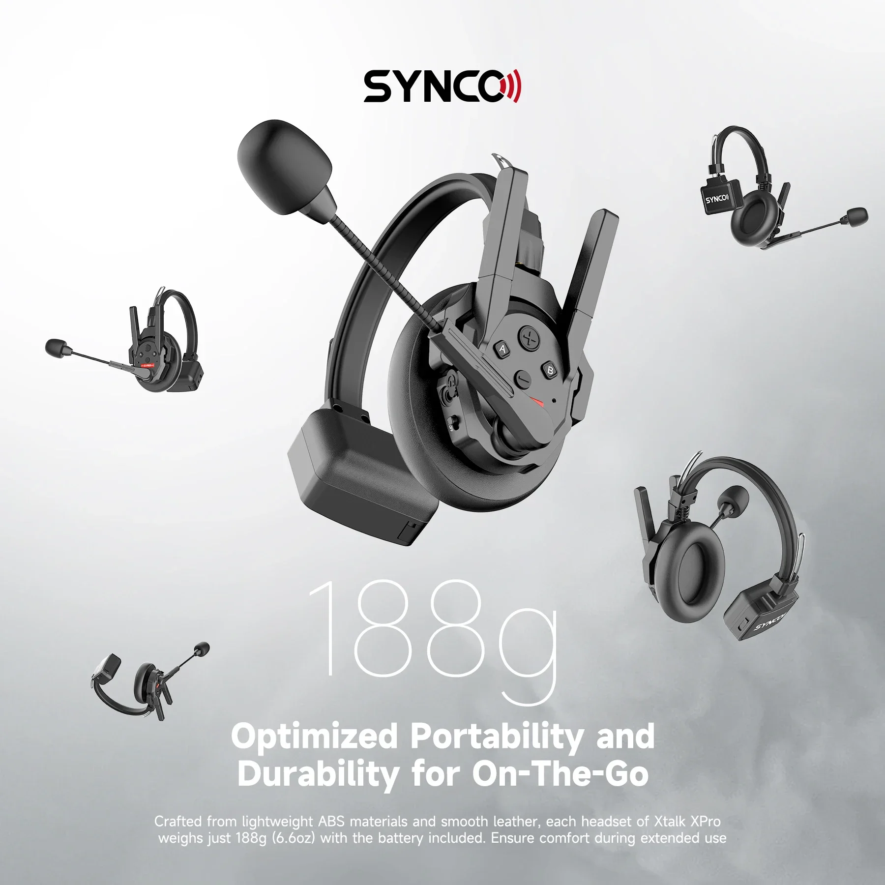 SYNCO Xtalk Pro X9 2,4G Full-Duplex reducción de un solo oído intercomunicador inalámbrico remoto auriculares transmisión de 500m