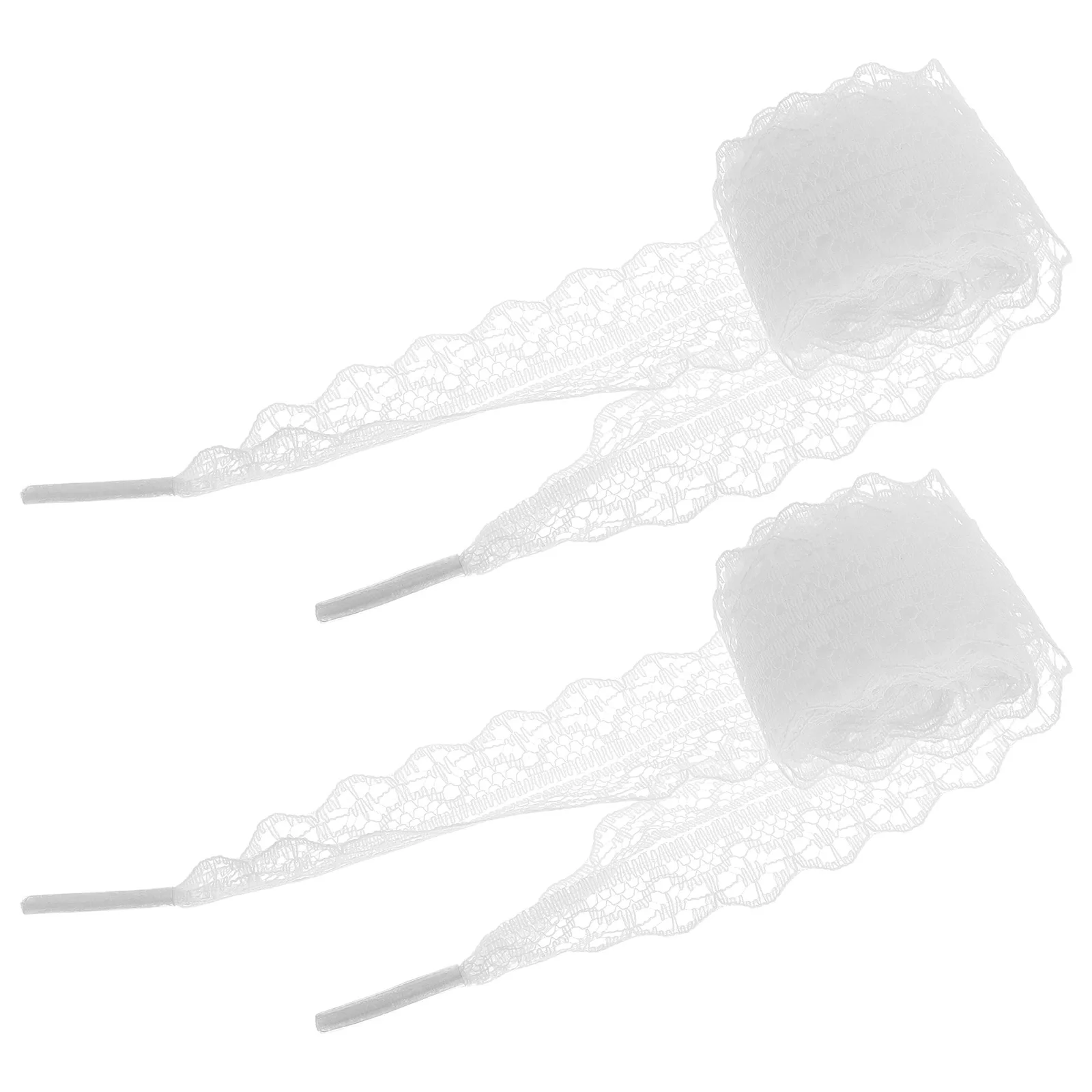 

2pcs Lace Shoelaces Flat Ribbon High Heel Anti-loose Straps Women Girls Elastic Replacement Sneaker Accessories Wide Decoration