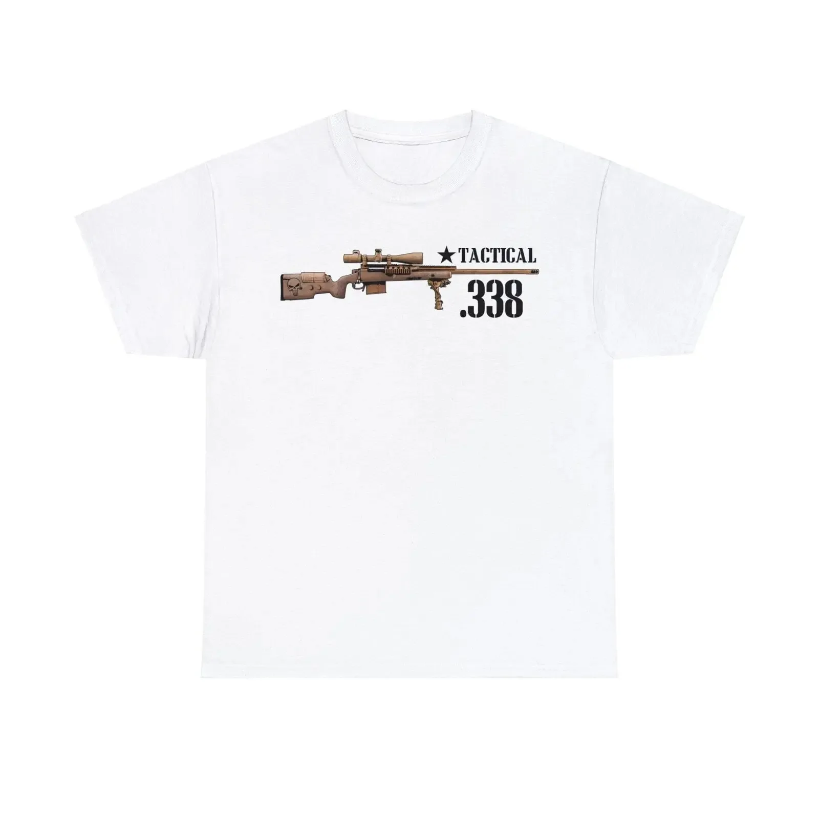 Tactical Chris Kyle Legendary .338 Sniper Rifle T-Shirt, 100% Cotton Crew Neck Short Sleeve Summer Casual Men's T-shirts