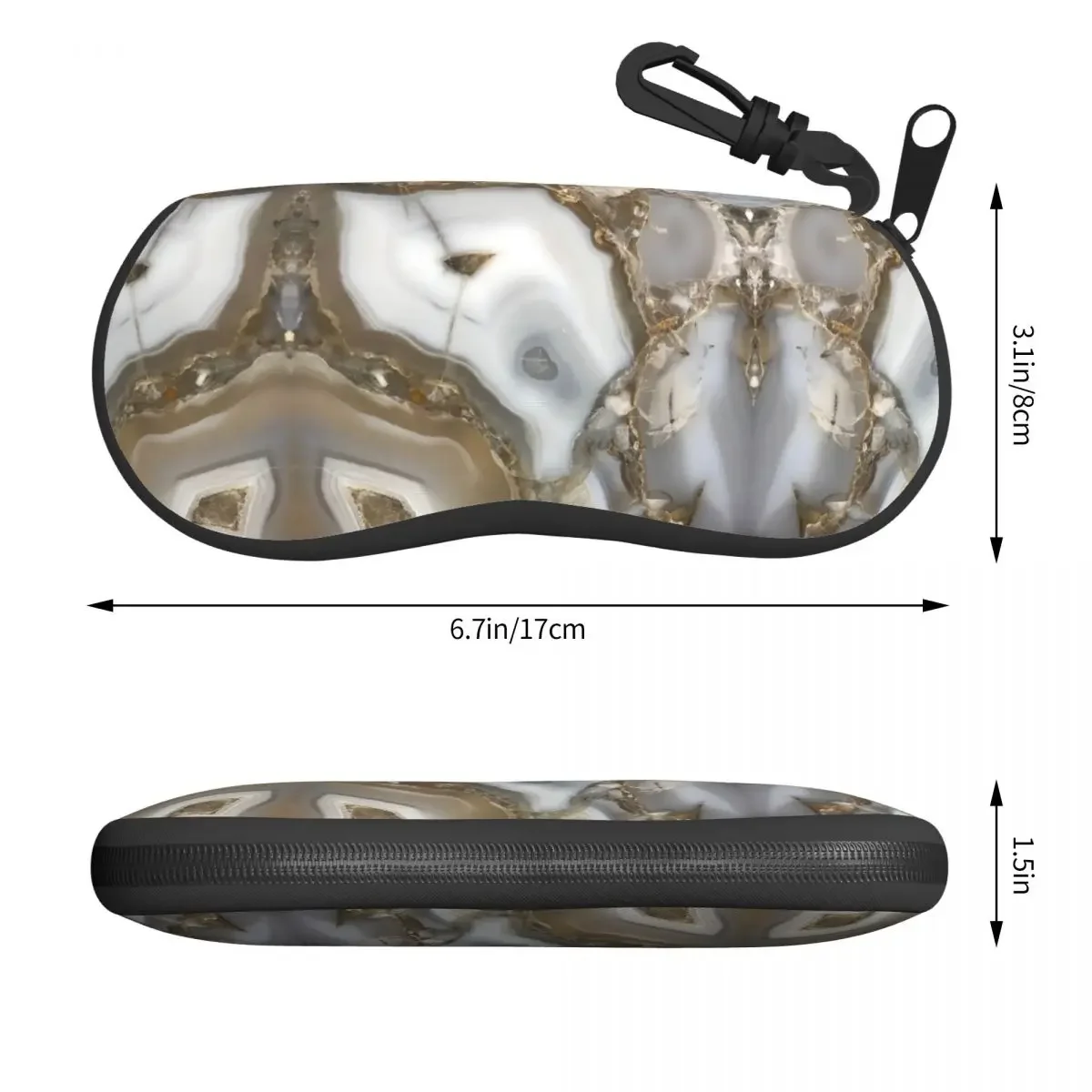 Agate Geode Compilation Sunglasses Soft Case Neoprene Zipper Marble Geometry Shell Eyeglass Case Protective Box For Glasses