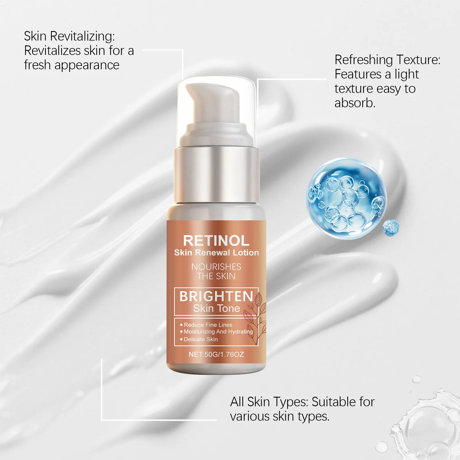Rejuvenating Face Cream Retinol Serum Hydrating Firming Repairing Glowing Soft Reduce Wrinkles Smoothing Brightening Face Cream