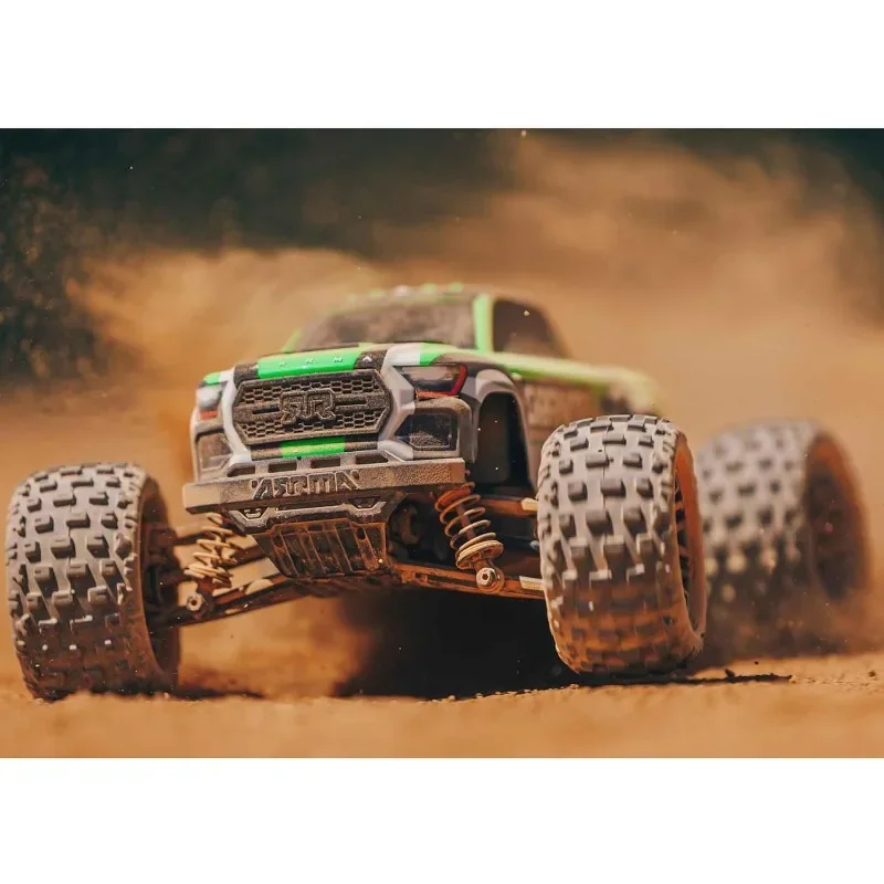 صفقة رائعة. شاحنة 1/18 جرانيت GROM MEGA 380 مصقولة 4X4 Monster Truck RTR مع بطارية وشاحن، أخضر، ARA2102T3