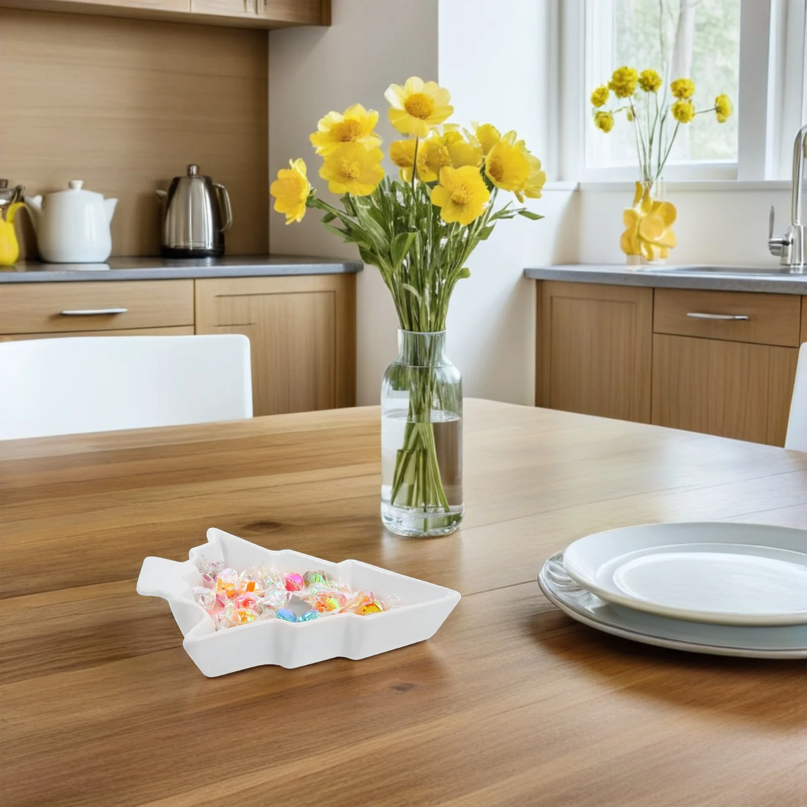 

Luxury Christmas Tree Platter Ceramic Nordic Design Holiday Serving Tray for Snacks Desserts Candy Charcuterie Board